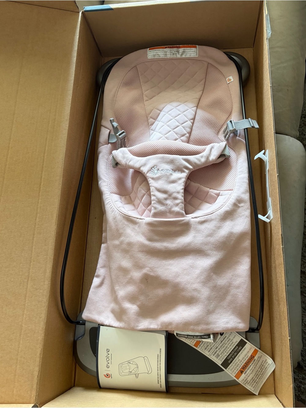 Ergobaby Quilted Light Pink 3 in 1 Bouncer